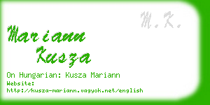 mariann kusza business card